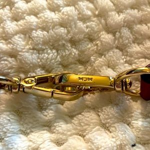 MCM purple and tan hook belt